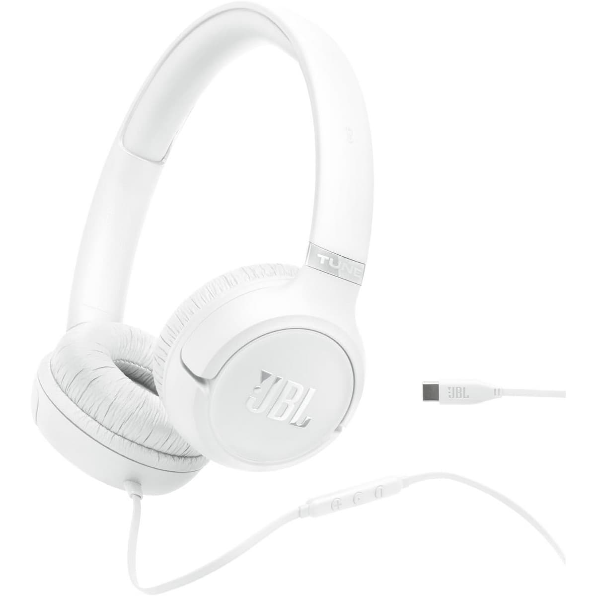 جي بي إل سماعات تيون 530C سلكية USB-C بتصميم على الأذن باللون الأبيض