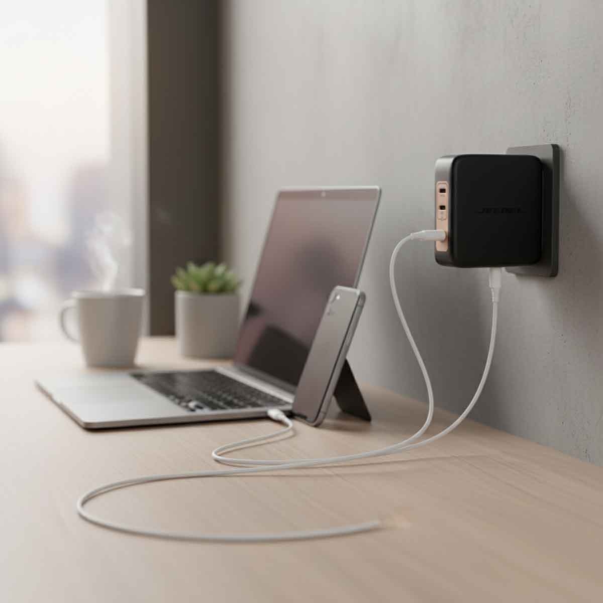 جيبل شاحن حائط 100 واط PD بمنفذي USB-C