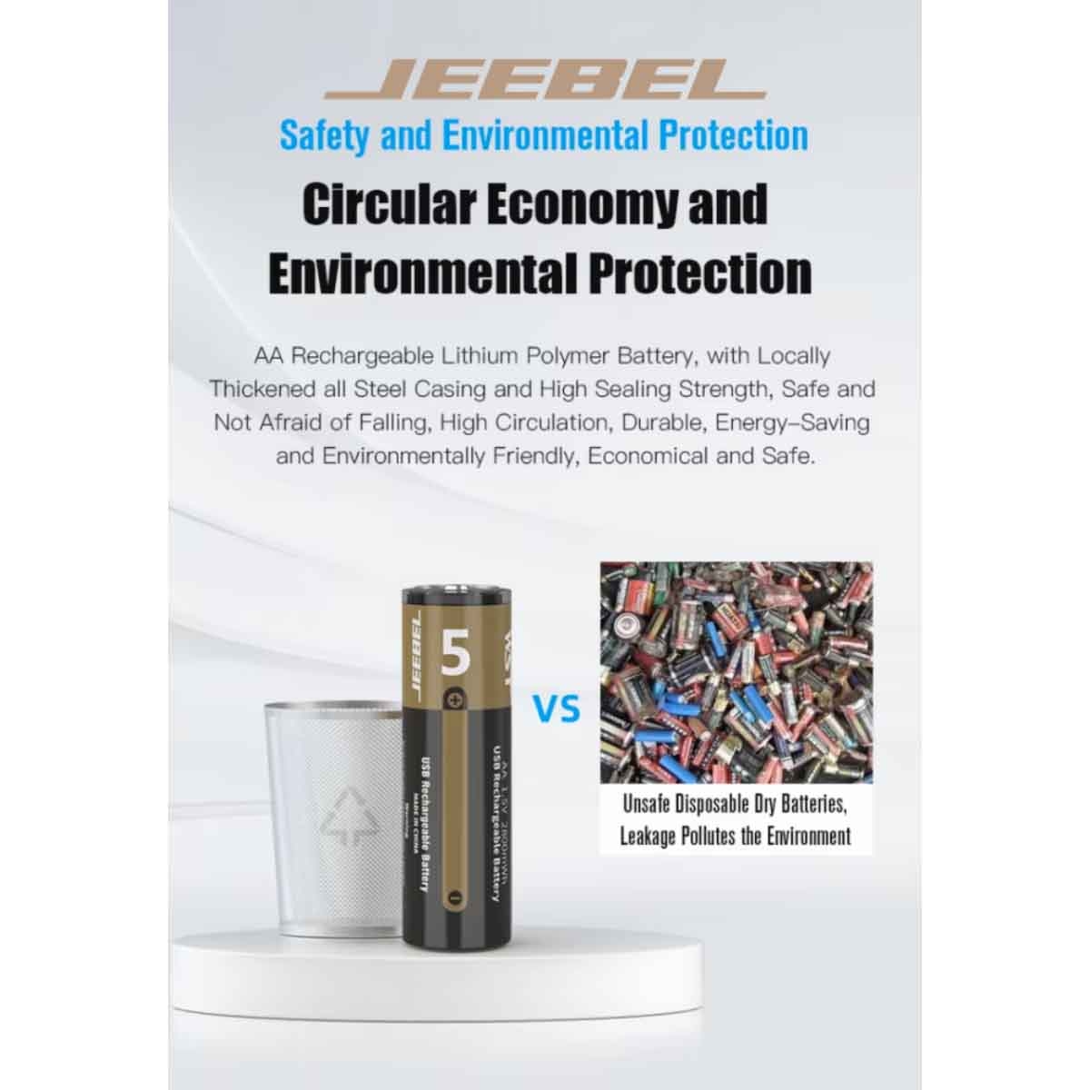 Jeebel 2800mWh AA Lithium Batteries