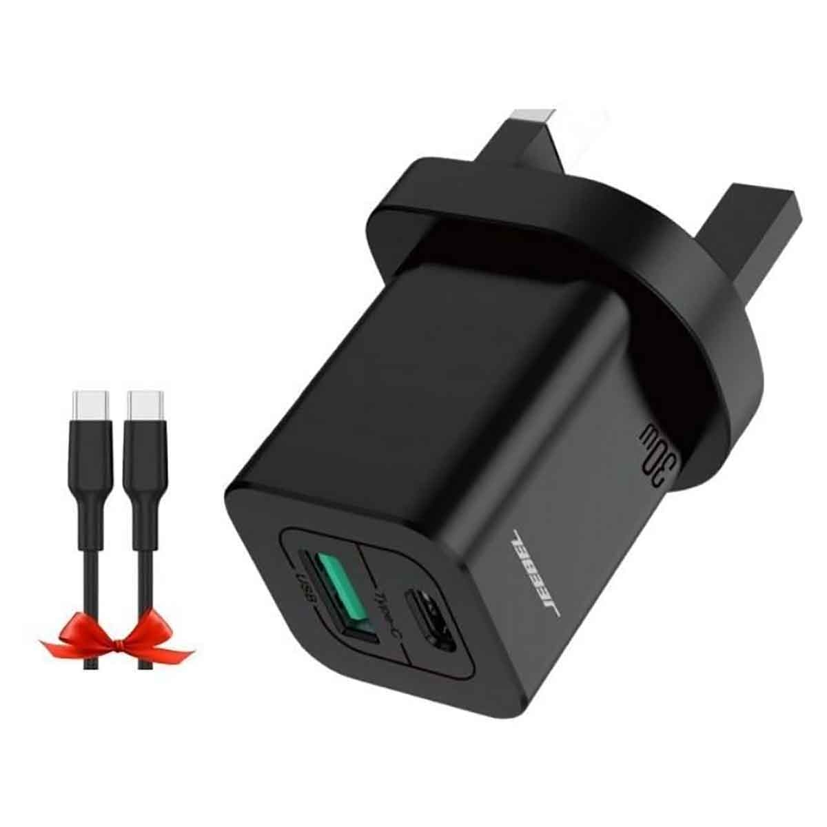 Jeebel 30W PD & USB Home Charger With Type C To Type C Cable