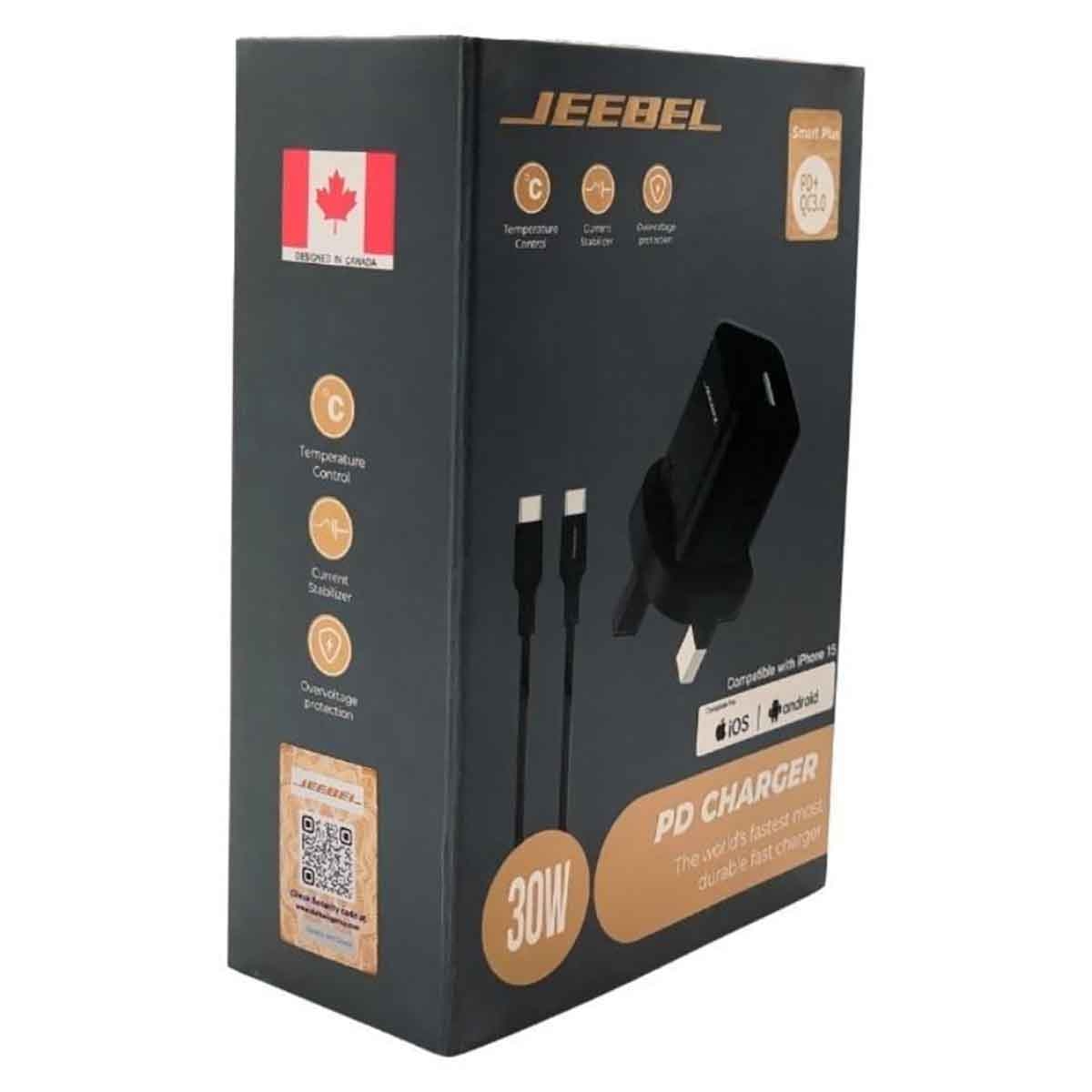 Jeebel 30W PD & USB Home Charger With Type C To Type C Cable