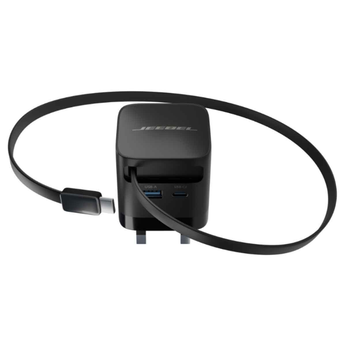 جيبل محول طاقة 65 واط GaN مع كابل USB-C