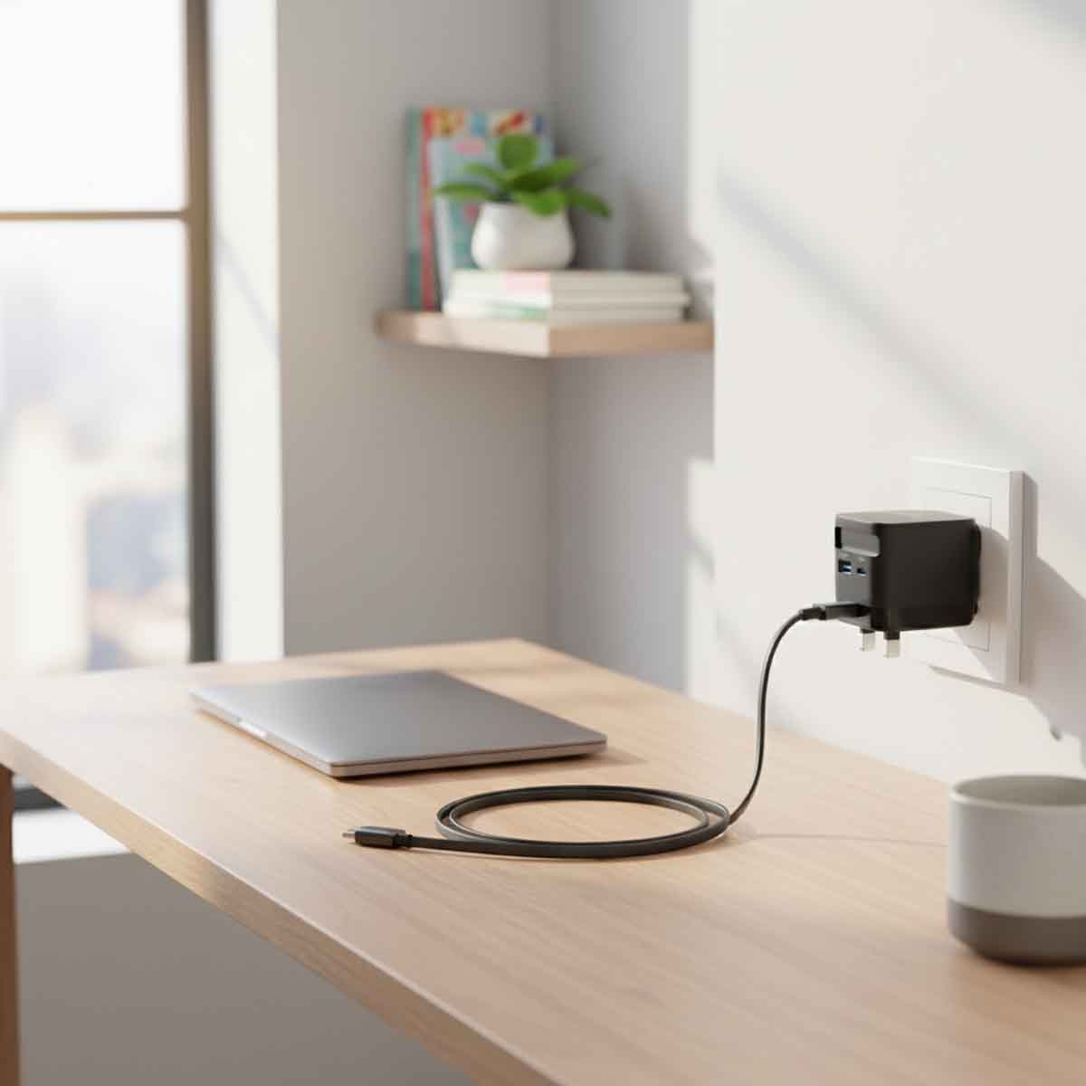 جيبل محول طاقة 65 واط GaN مع كابل USB-C