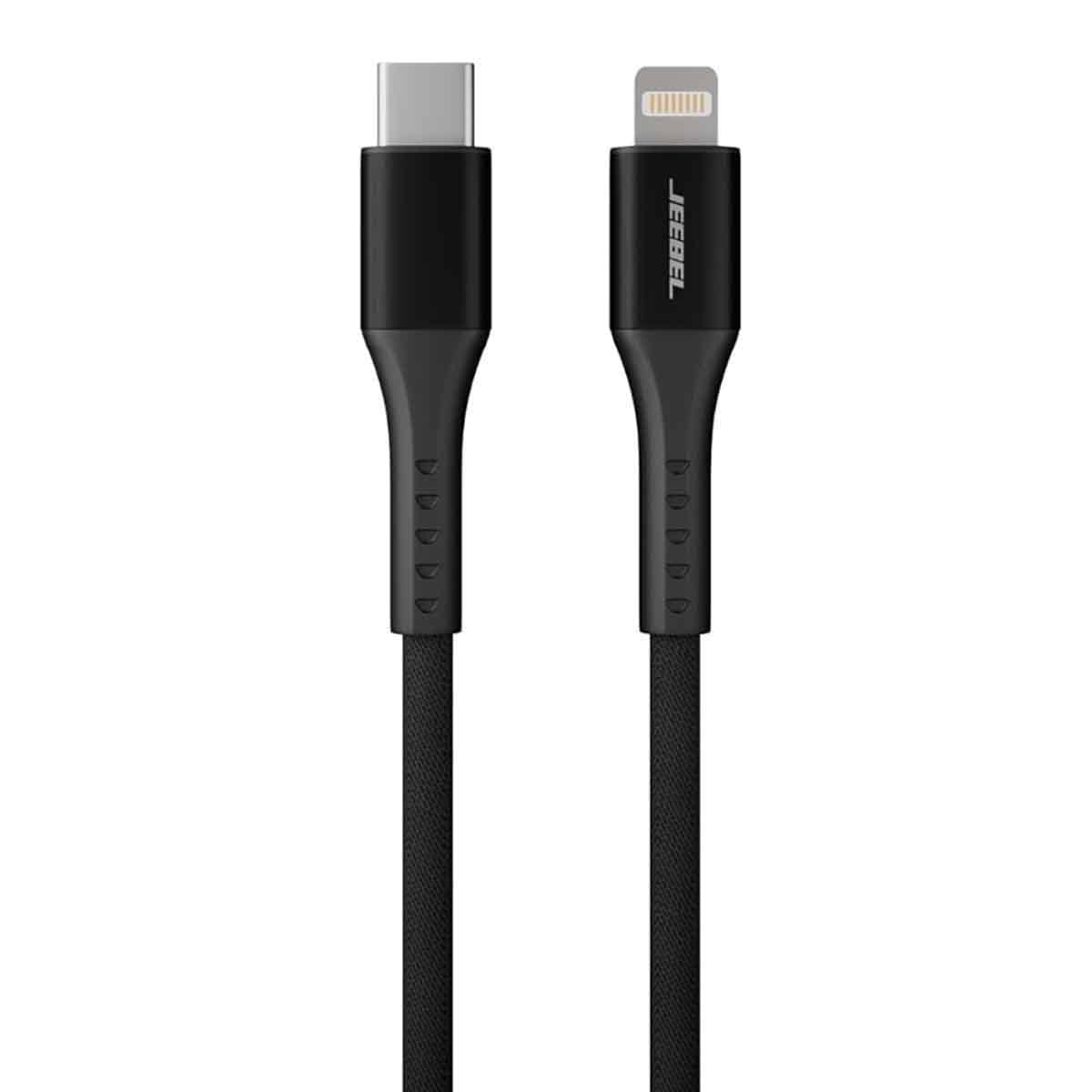 Jeebel Black 1.2m USB-C To Lightning Braided Cable