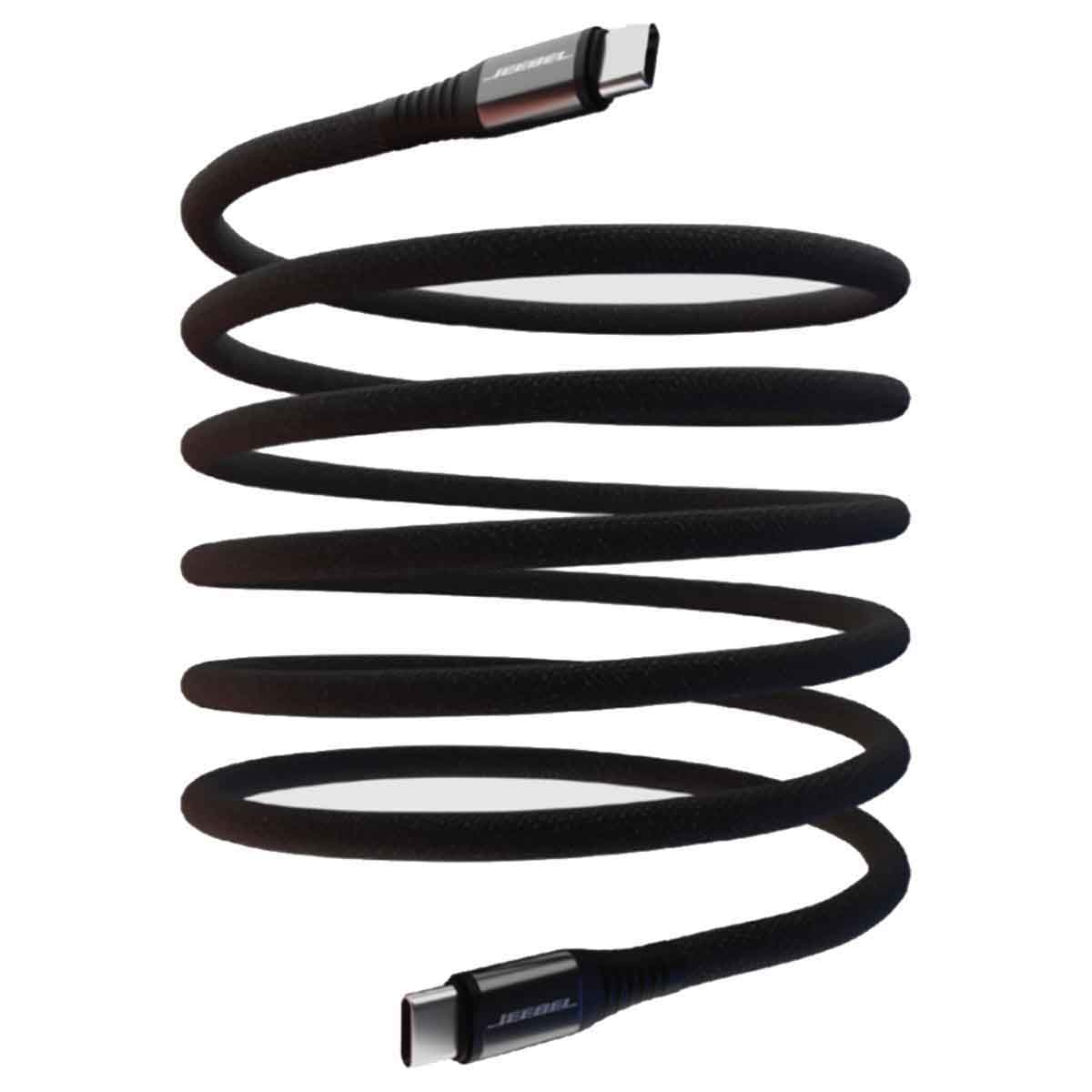 جيبل كابل شحن مغناطيسي USB-C إلى USB-C بقدرة 240 واط بطول 1 متر باللون الأسود