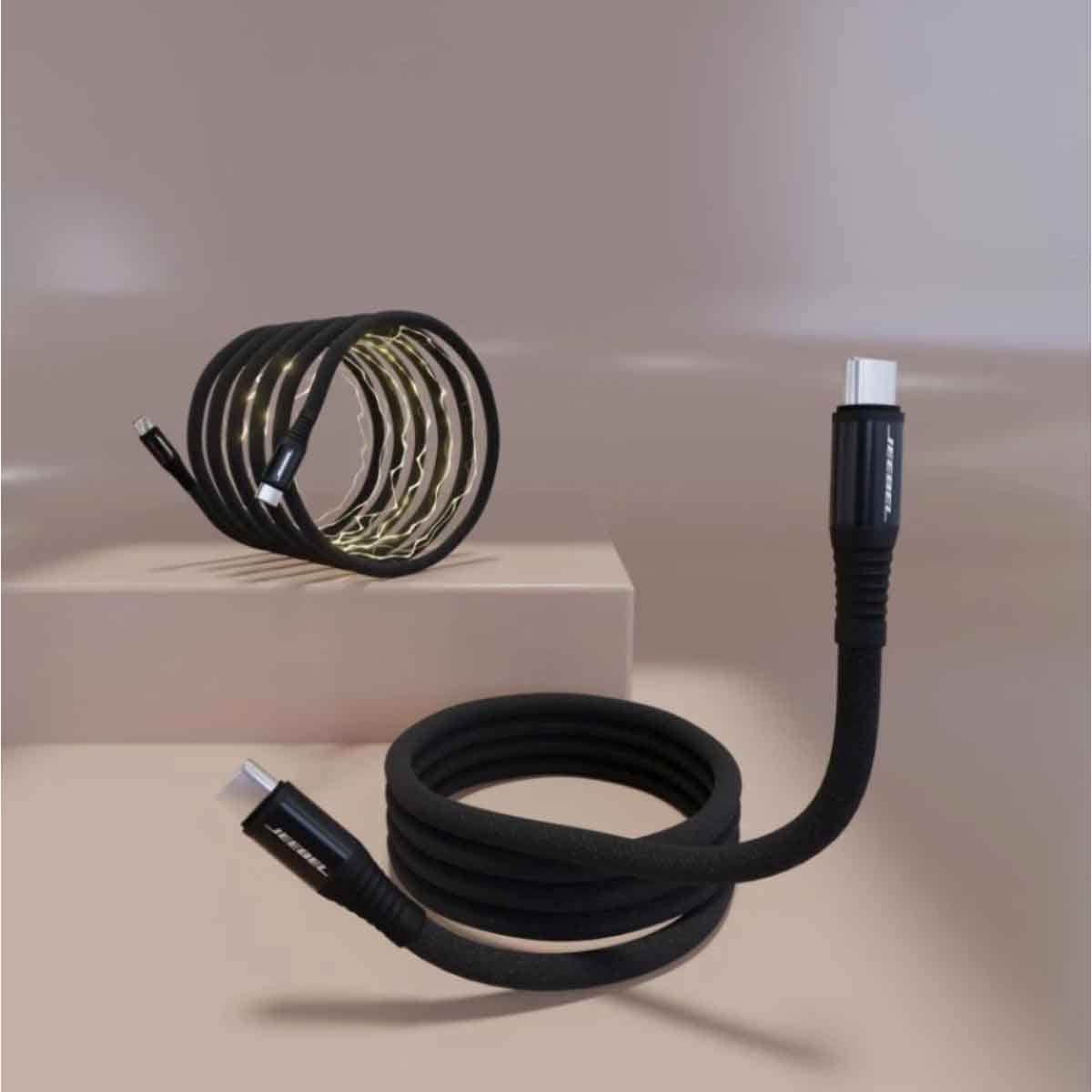 جيبل كابل شحن مغناطيسي USB-C إلى USB-C بقدرة 240 واط بطول 1 متر باللون الأسود