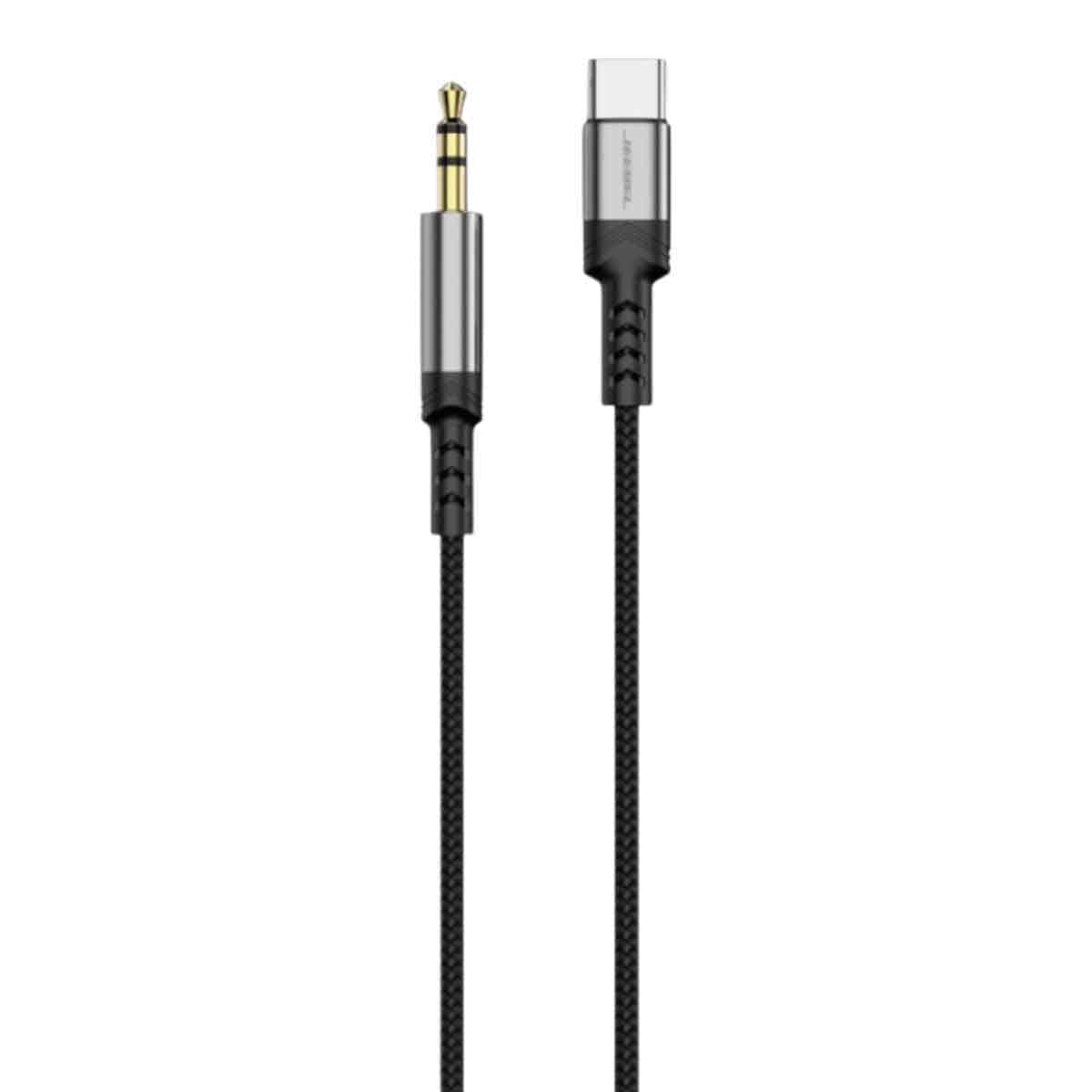 جيبل كابل صوت AUX مضفر USB-C إلى 3.5 مم بطول 1 متر باللون الأسود