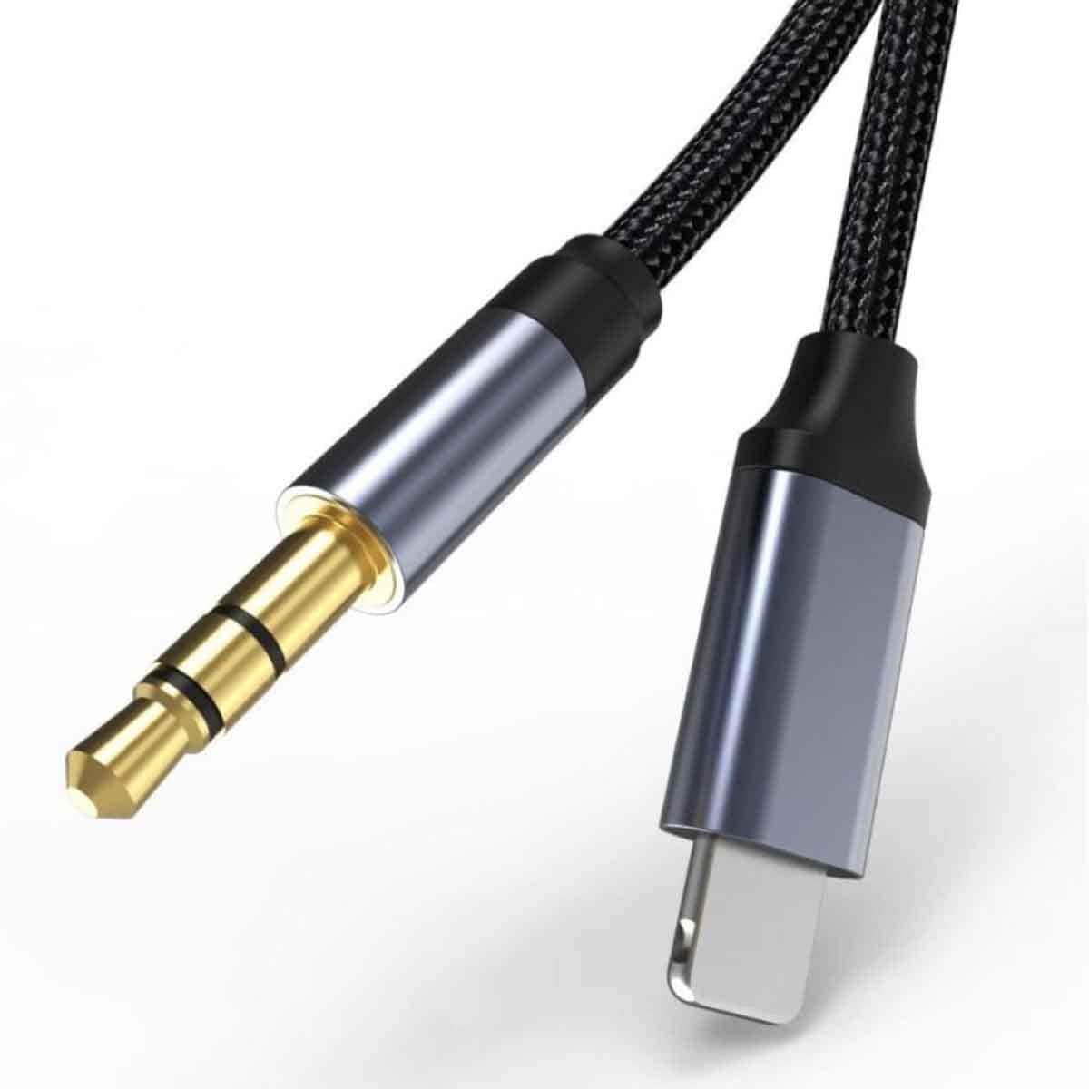 جيبل كابل صوت AUX مضفر USB-C إلى 3.5 مم بطول 1 متر باللون الأسود