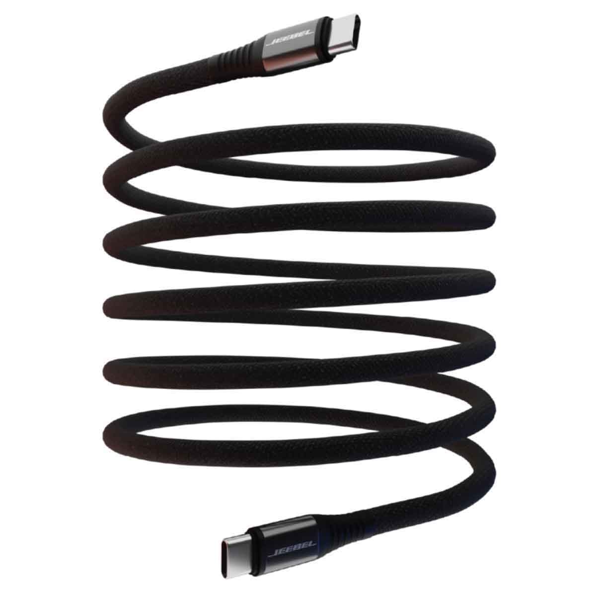 جيبل كابل شحن مغناطيسي USB-C إلى USB-C بقدرة 240 واط بطول 2 متر باللون الأسود