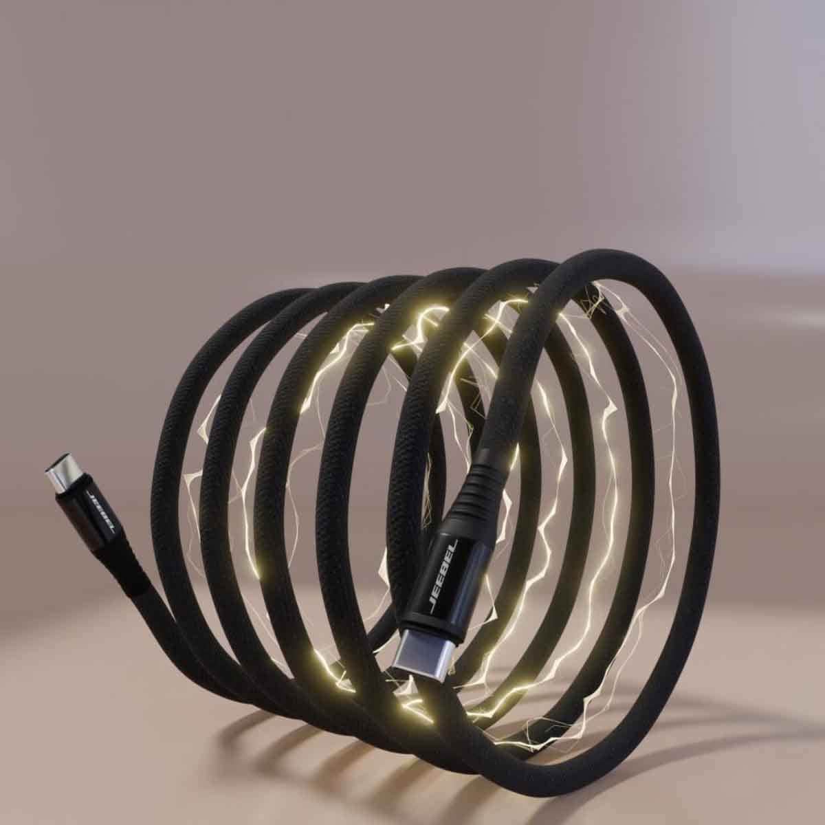 Jeebel Black 2m 240W USB-C To USB-C Magnetic Charging Cable