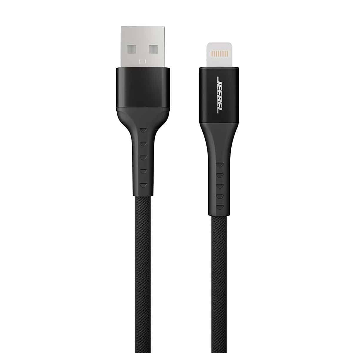 Jeebel Black 2m USB To Lightning Braided Cable
