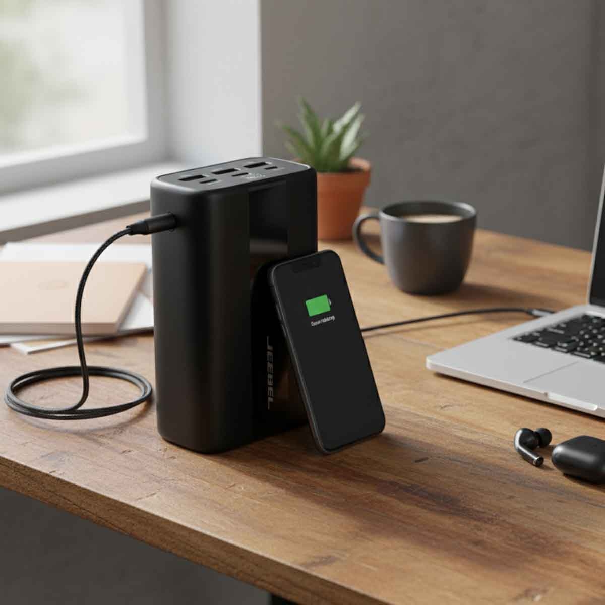 جيبل باور بنك 30000mAh شحن سريع 22.5 واط باللون الأسود