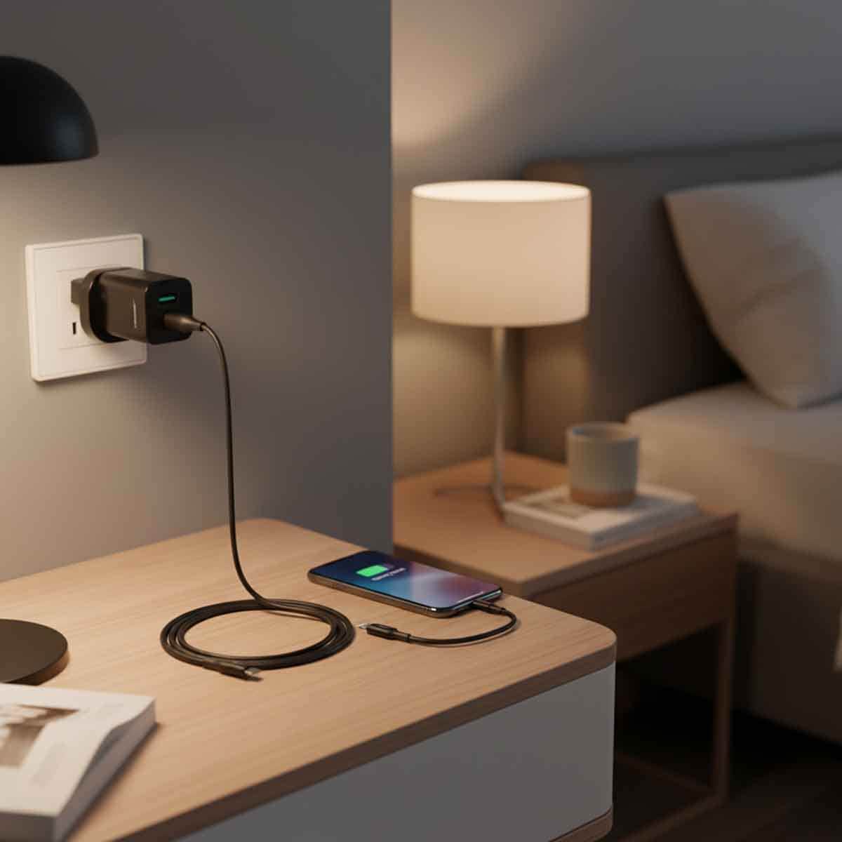 جيبل شاحن حائط 30 واط USB-C PD وUSB QC 3.0 مع كابل لايتنينغ معتمد MFi باللون الأسود