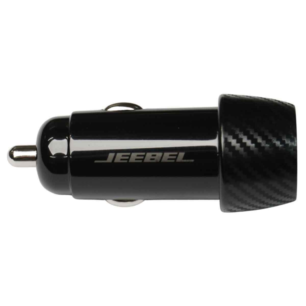 Jeebel Black 38W Dual Port USB & USB-C Fast Charging Car Charger