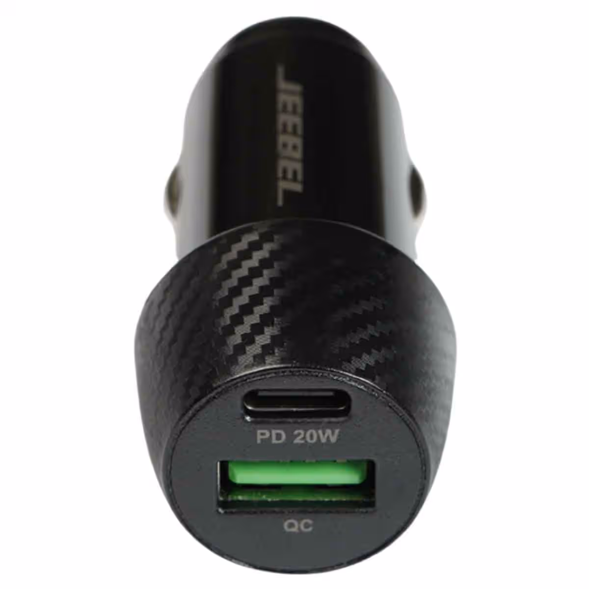 Jeebel Black 38W Dual Port USB & USB-C Fast Charging Car Charger