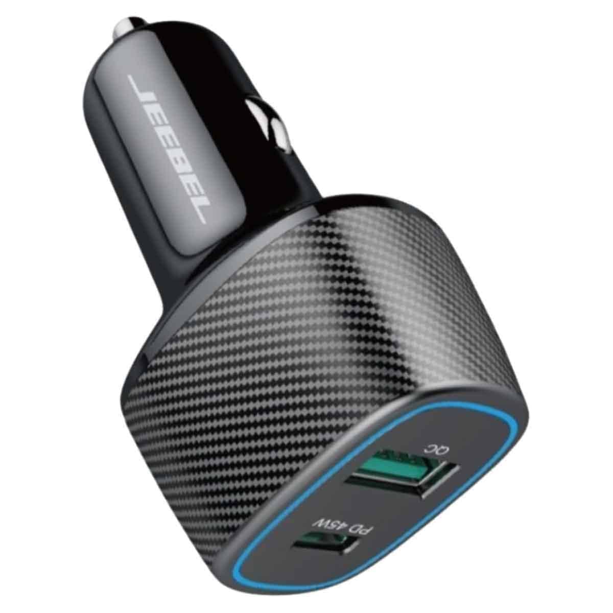 Jeebel Black 63W PD USB-C & QC USB Port Car Charger