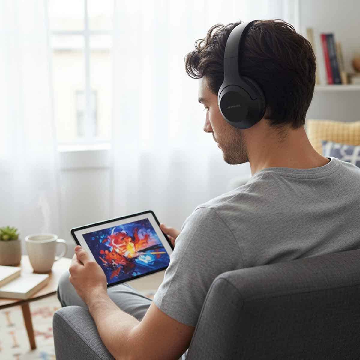 Jeebel Black AUX & USB Support SD Card Slot Wireless Headset