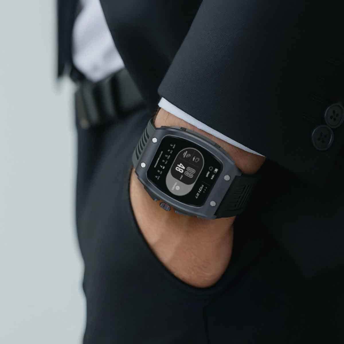 Jeebel Black Stylish Water-Resistant Smartwatch