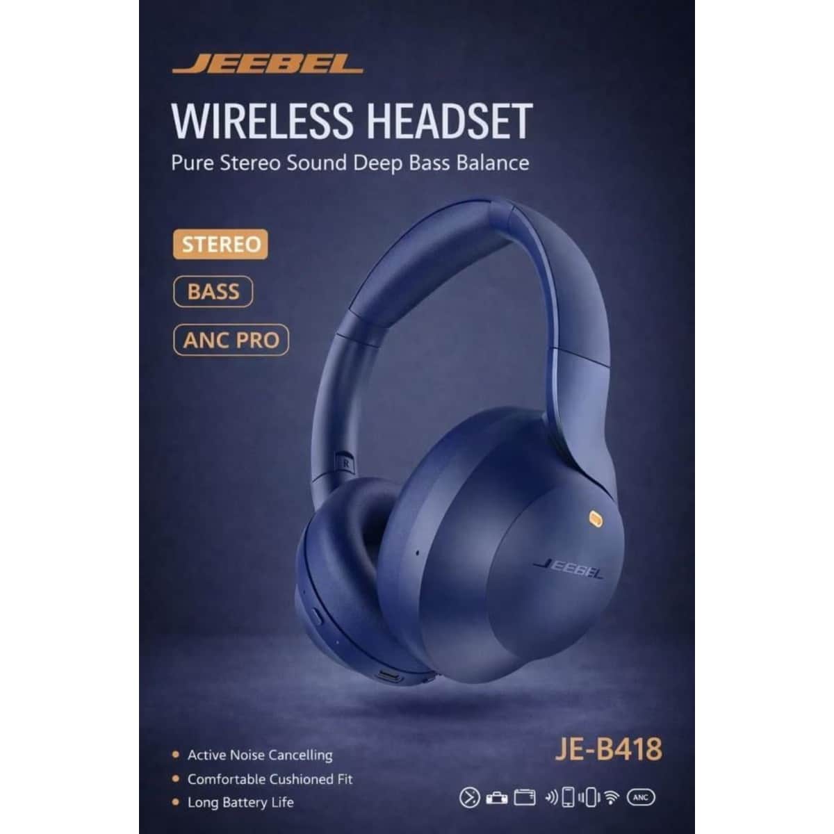 Jeebel Wireless Pro ANC Over Ear Headphones