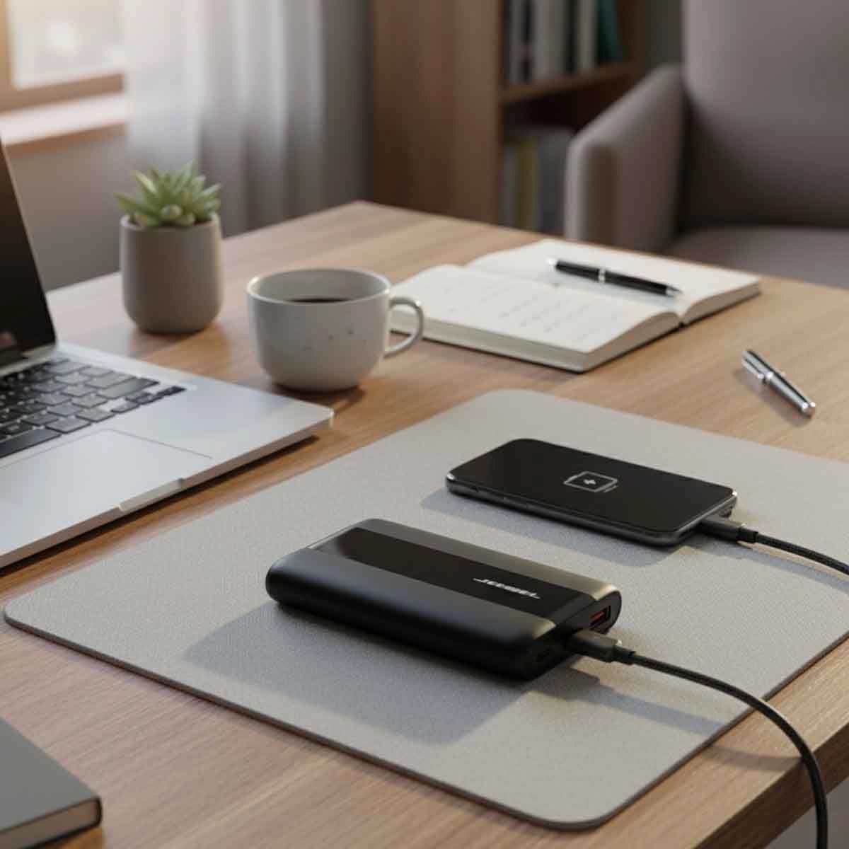 Jeebel Power Bank with Wall Charger + Car Charger + MFi Lightning & USB To USB-C Fast Charging Cable Bundle