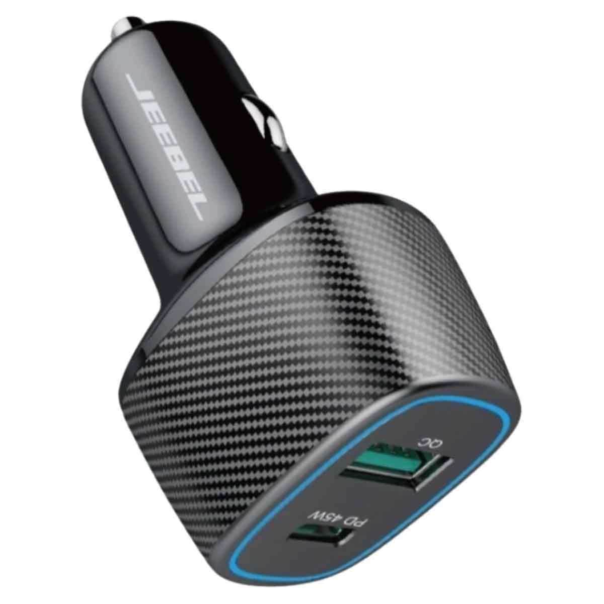 Jeebel Power Bank with Wall Charger + Car Charger + MFi Lightning & USB To USB-C Fast Charging Cable Bundle