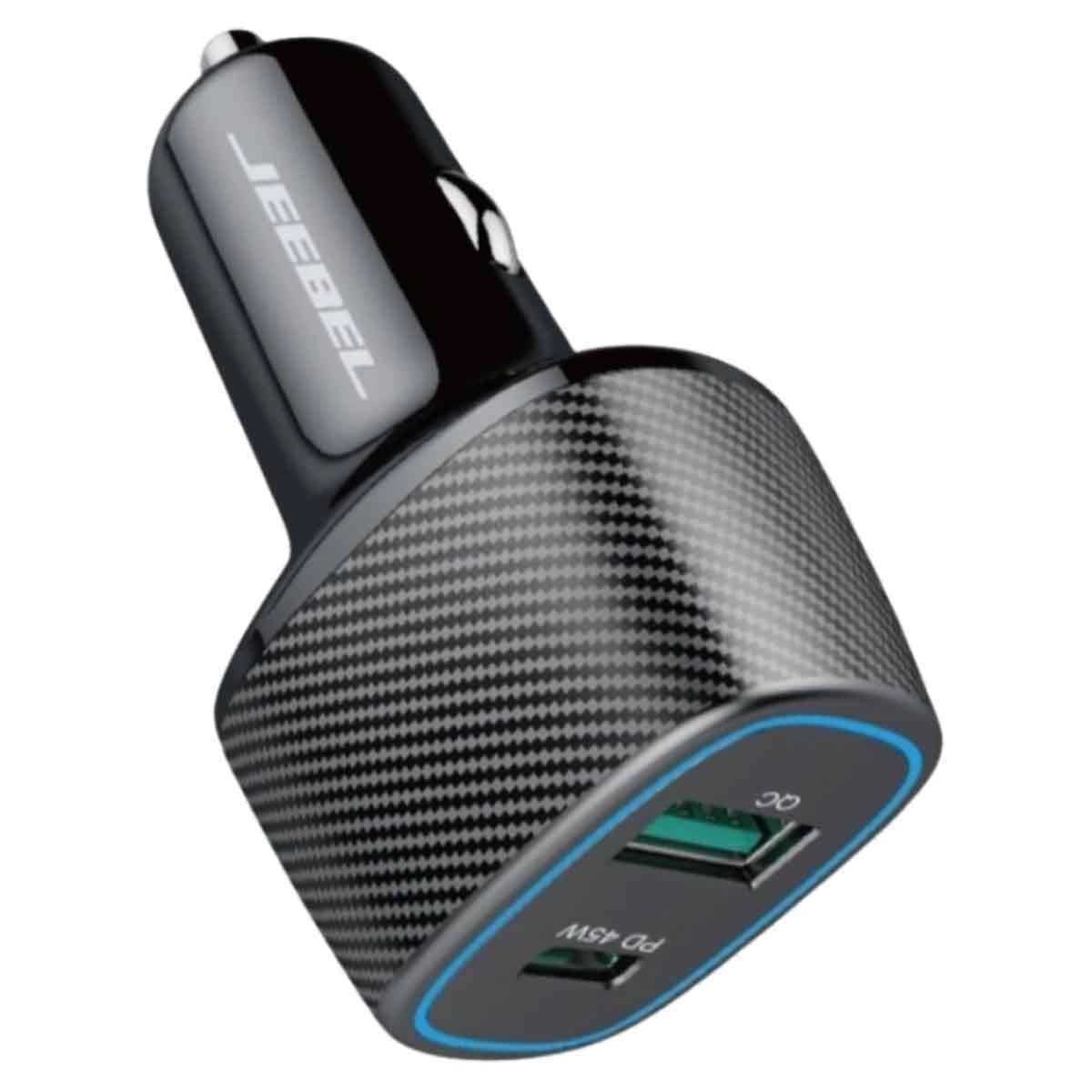 Jeebel Power Bank with Wall Charger + Car Charger + MFi Lightning & USB To USB-C Fast Charging Cable Bundle