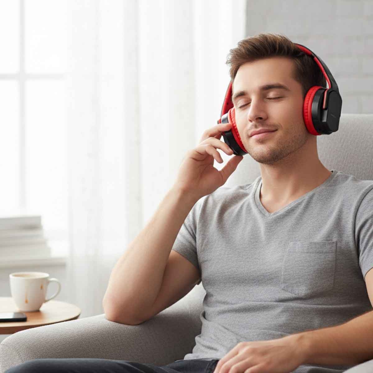 Jeebel Red Twist Out Feature Bluetooth Wireless Headphone