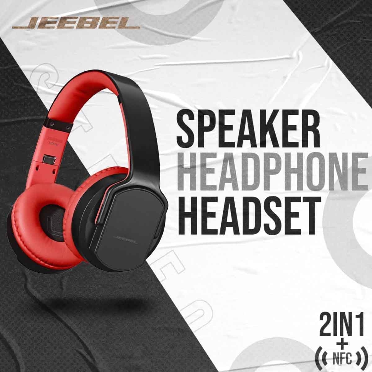 Jeebel Red Twist Out Feature Bluetooth Wireless Headphone
