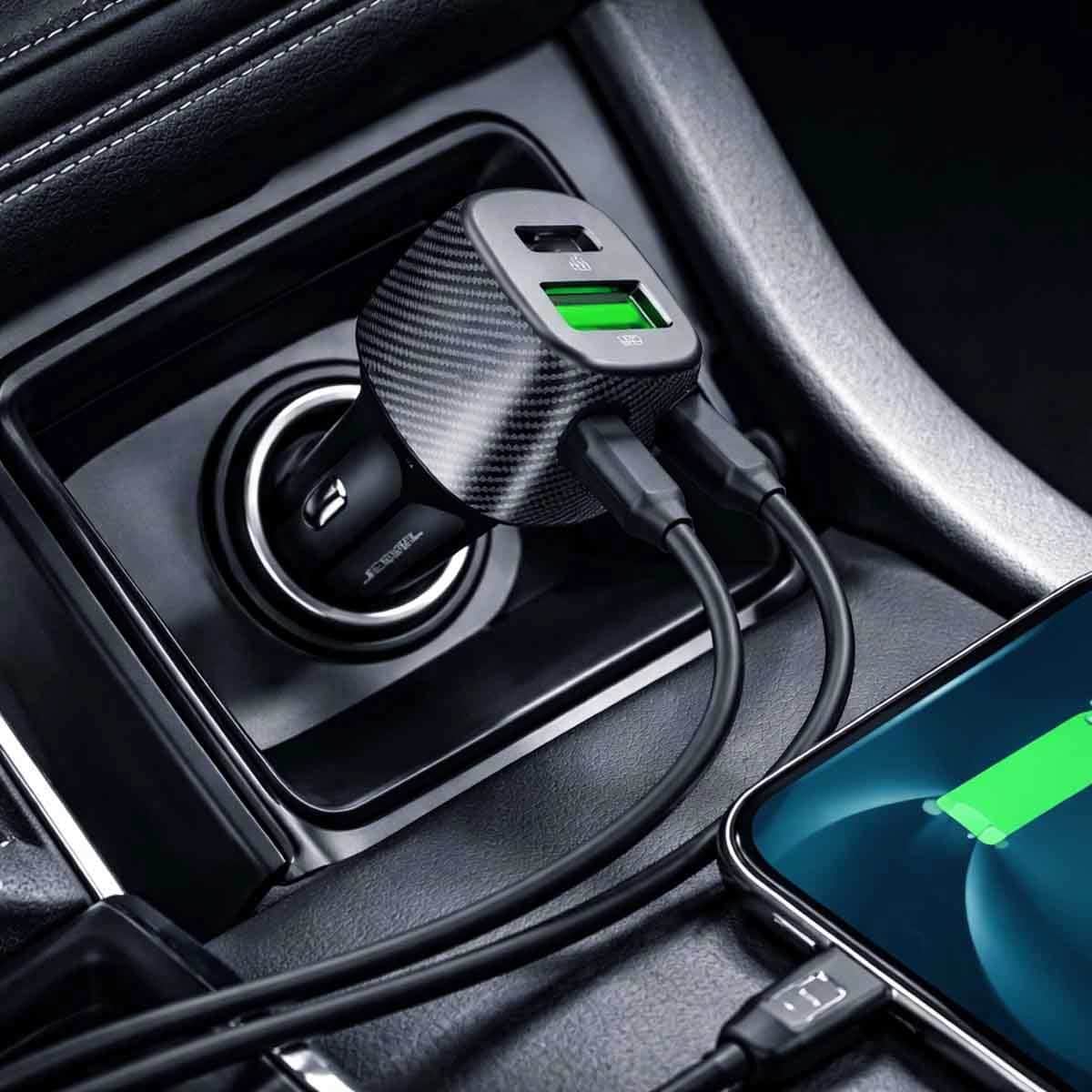 Jeebel TWS Earbuds with Earphone + Car Charger + MFi Type C & USB To USB-C Charging Cable Bundle