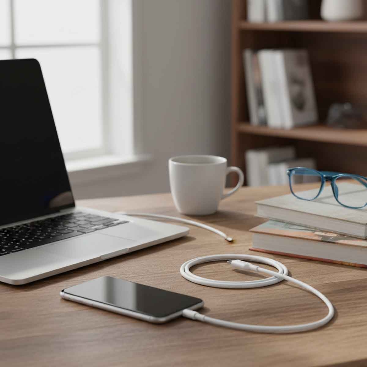 جيبل كابل USB-C إلى لايتنينغ PD بطول 1.2 متر باللون الأبيض