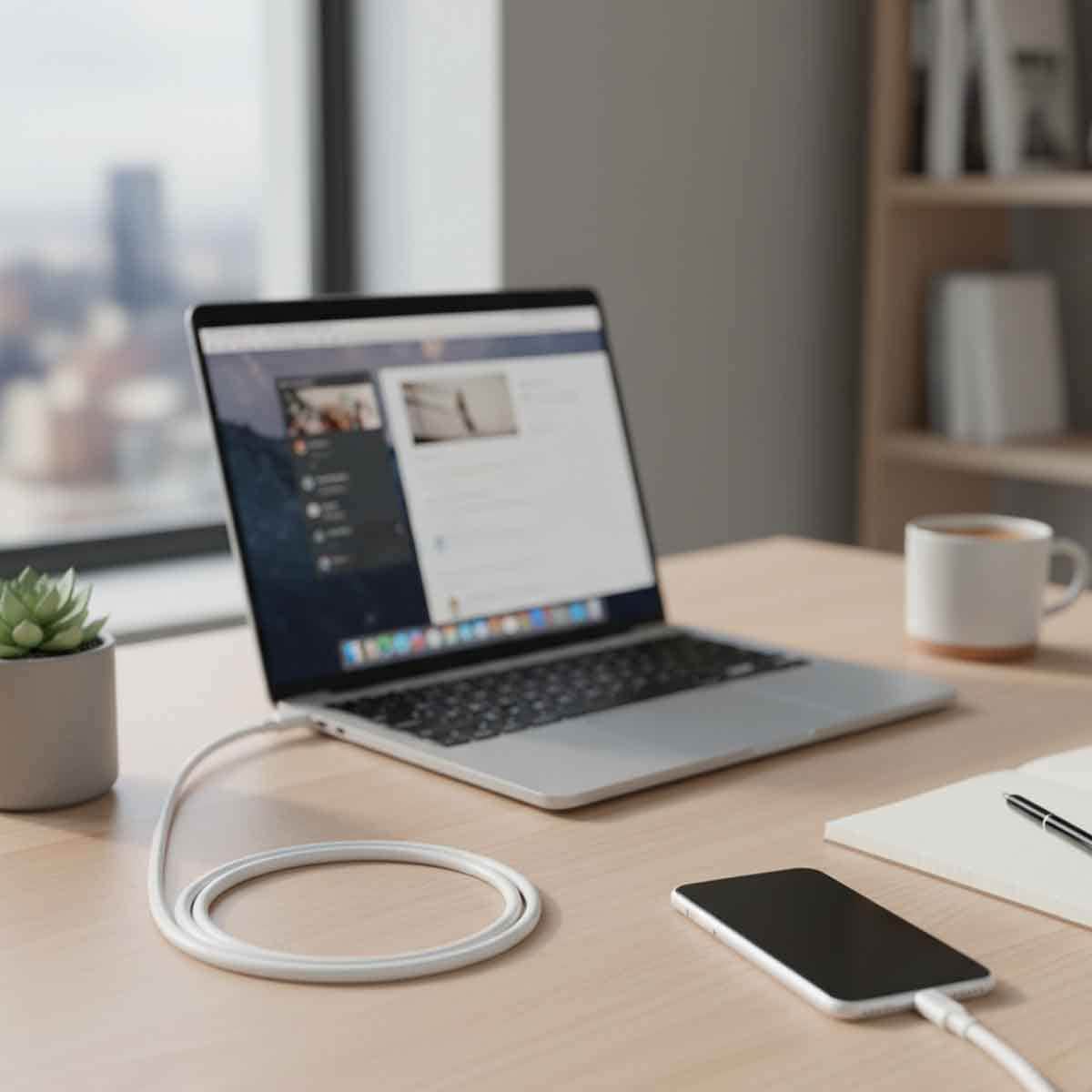 Jeebel White 1.2m USB-C To USB-C Fast Charging Cable