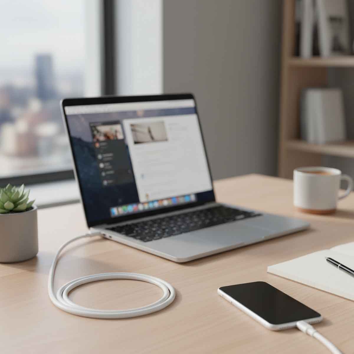 جيبل كابل شحن سريع USB-C إلى USB-C بطول 1.2 متر باللون الأبيض