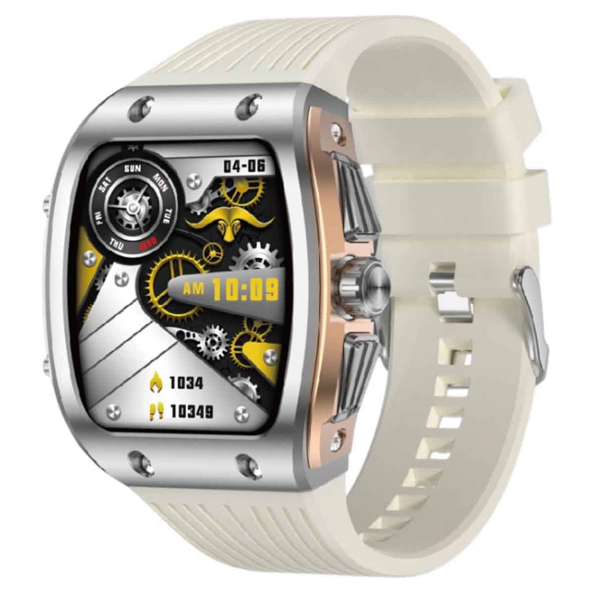 Jeebel White Stylish Water-Resistant Smartwatch