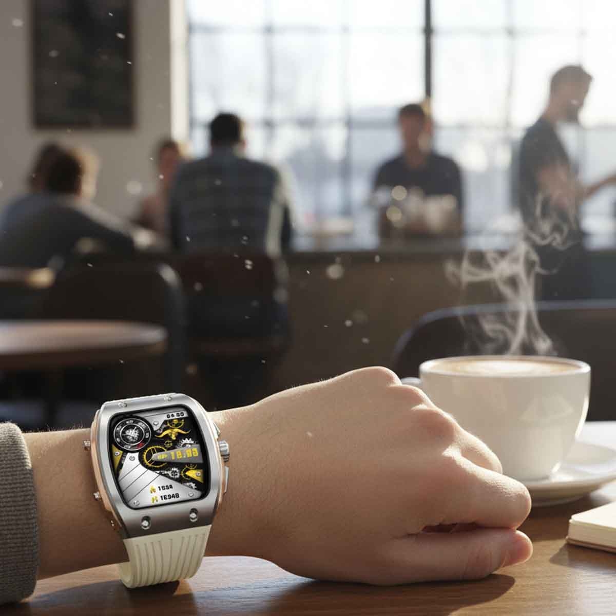 جيبل ساعة ذكية أنيقة مقاومة للماء باللون الأبيض