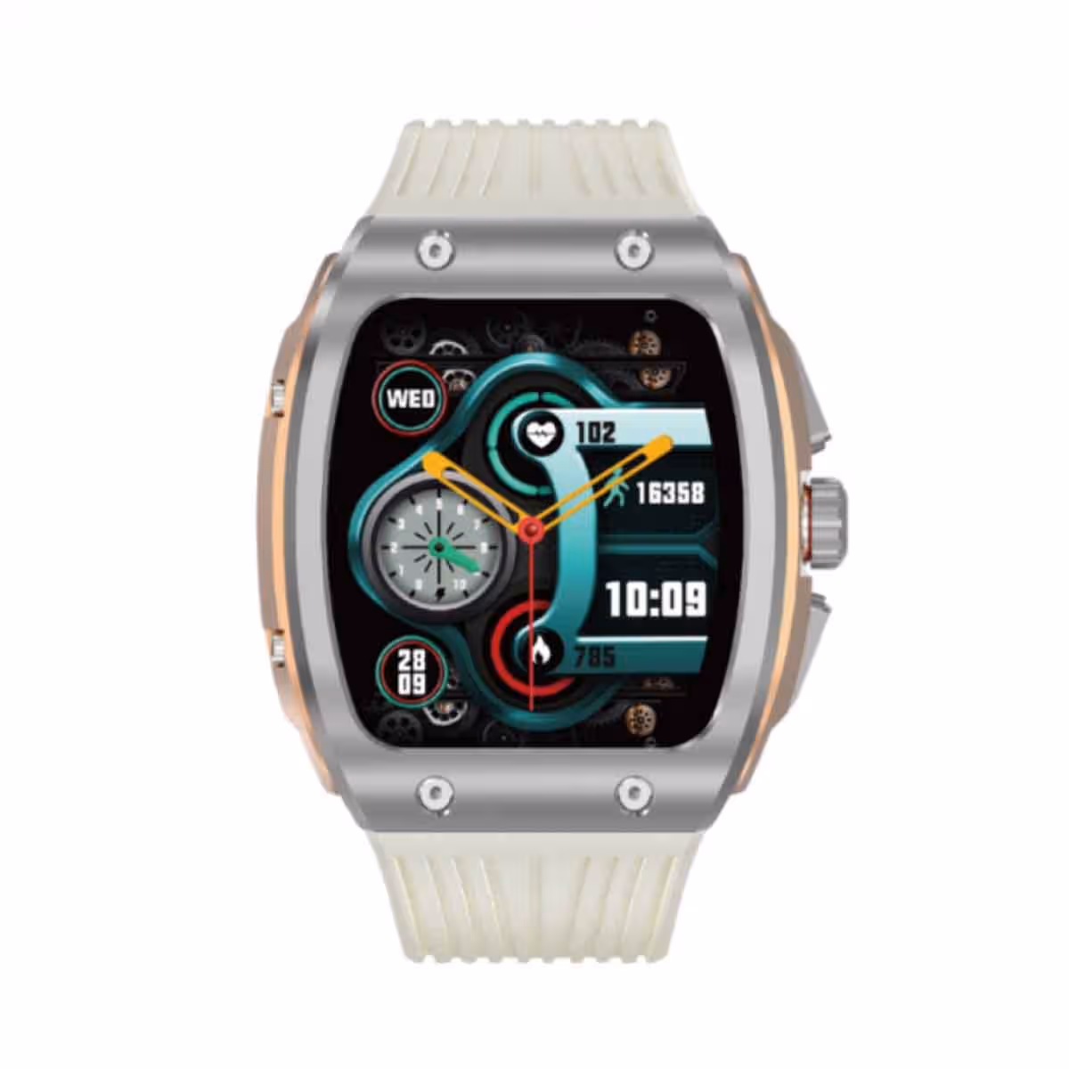 Jeebel White Stylish Water-Resistant Smartwatch