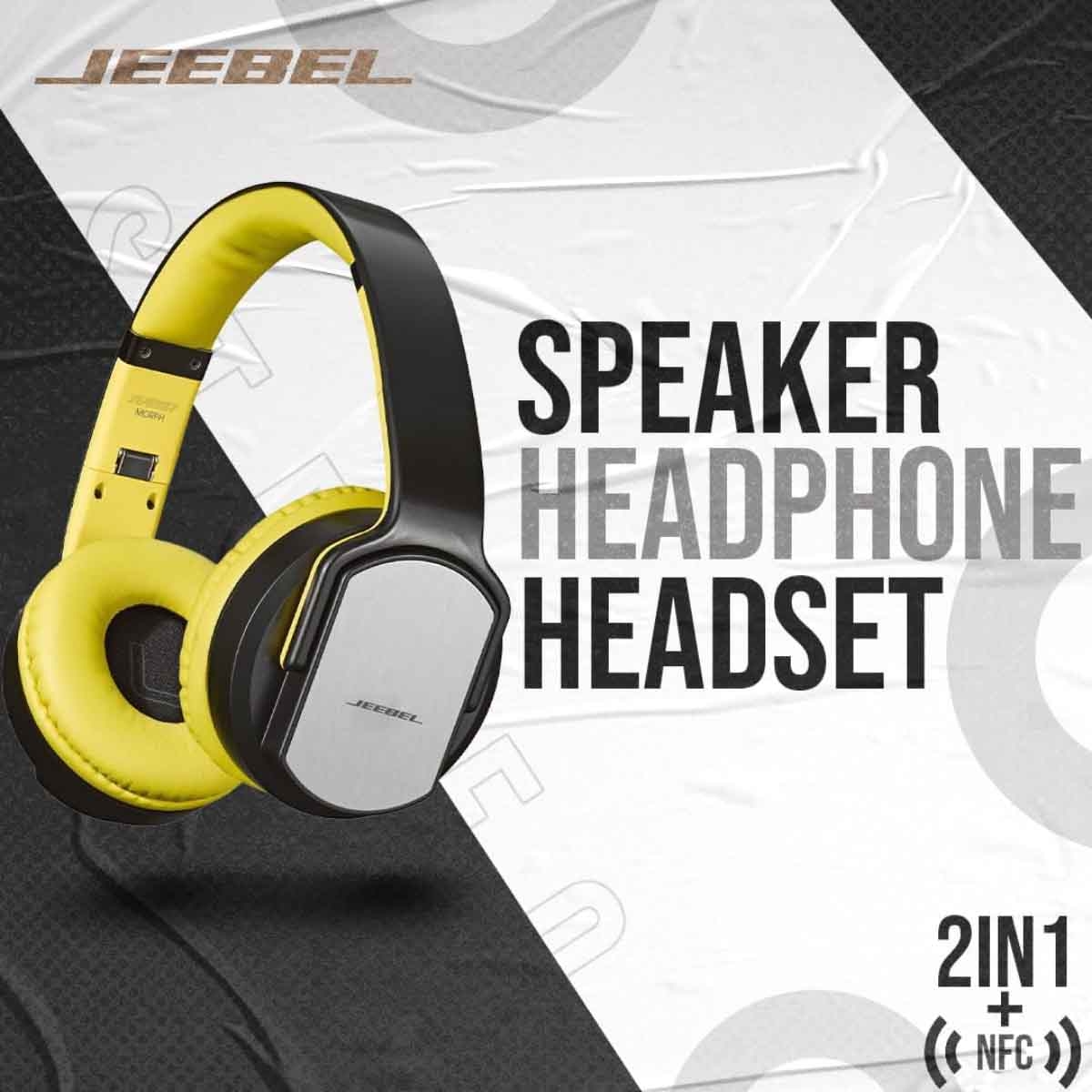 Jeebel Yellow Twist Out Feature Bluetooth Wireless Headphone