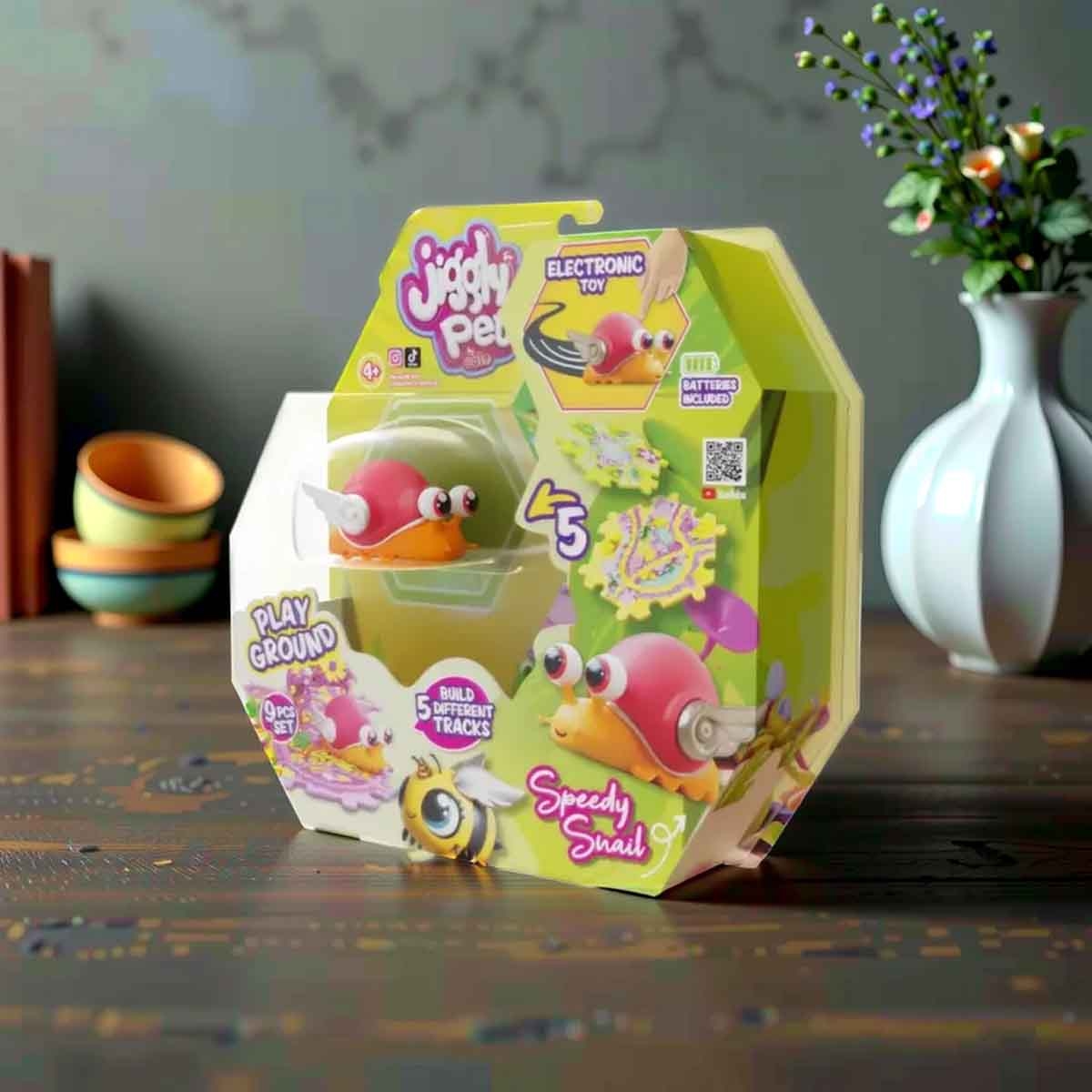 Jiggly Pets Orange Snail Bugs Playground Unisex, 5-7 Years