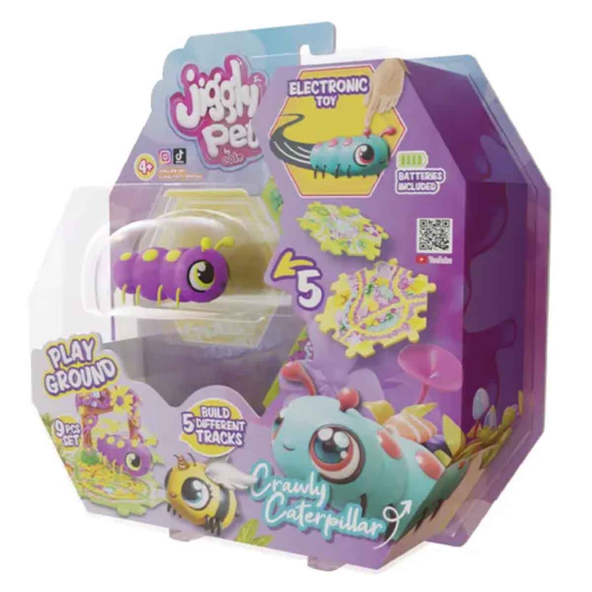 Jiggly Pets Purple Caterpillar Bugs Playground Unisex, 5-7 Years