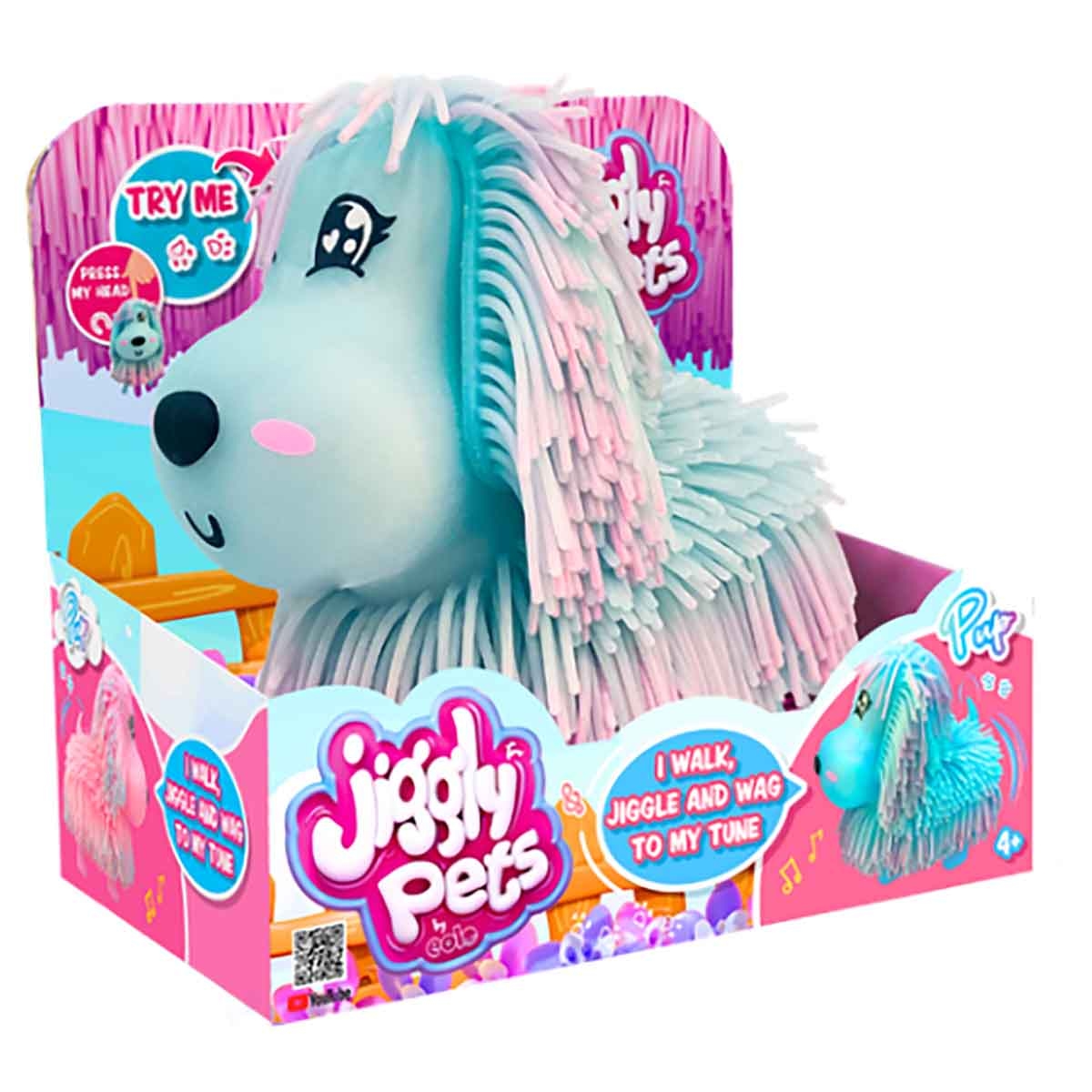 Jiggly Pets Blue Pup Face Expressions Animal Figure Unisex, 5-7 Years