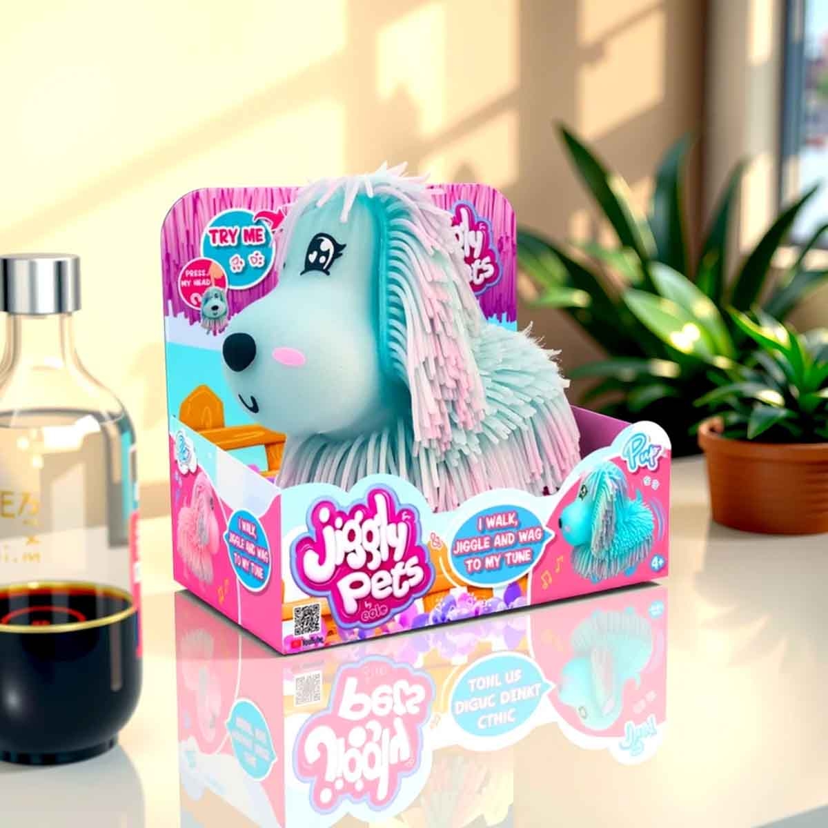 Jiggly Pets Blue Pup Face Expressions Animal Figure Unisex, 5-7 Years