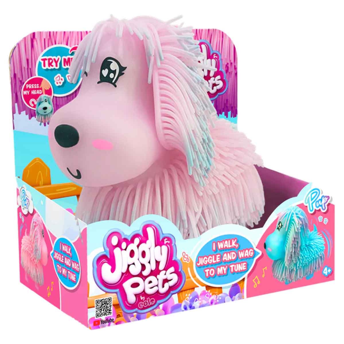 Jiggly Pets Pink Pup Face Expressions Animal Figure Unisex, 5-7 Years