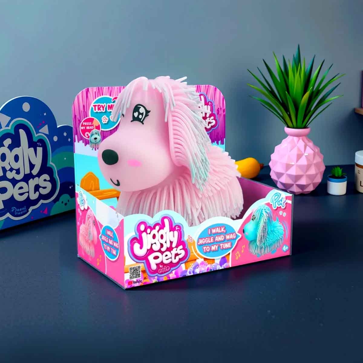 Jiggly Pets Pink Pup Face Expressions Animal Figure Unisex, 5-7 Years