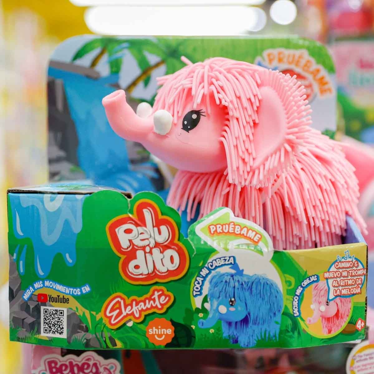 Jiggly Pets Pink Rubbery Walking Elephant with Sounds & Effects Unisex, 5-7 Years