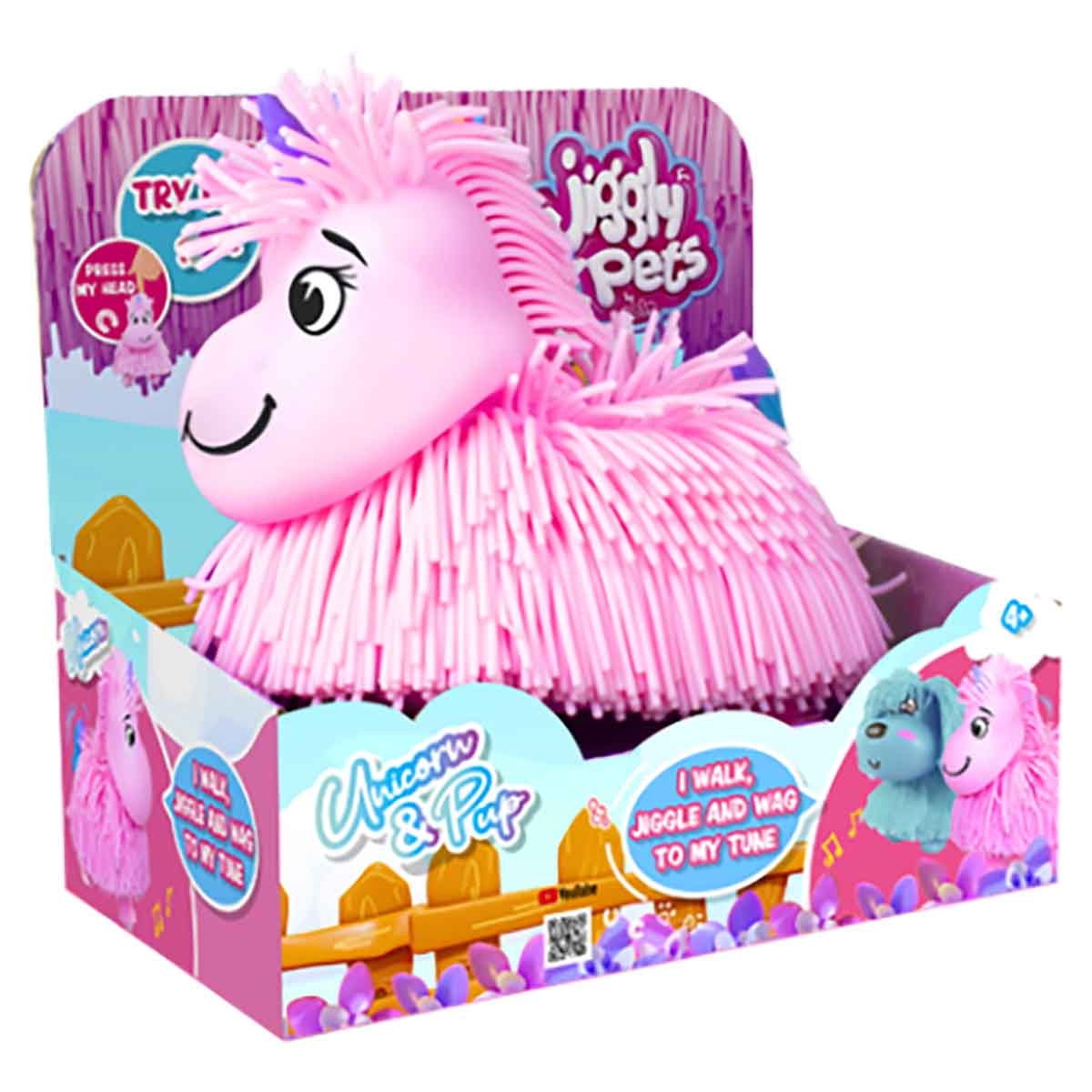 Jiggly Pets Pink Unicorn Face Figure Unisex, 5-7 Years