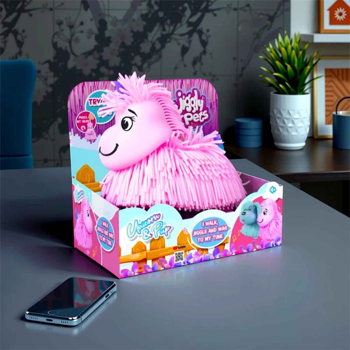جيغلي بيتس تمثال وجه يونيكورن وردي للأطفال من عمر 5 إلى 7 سنوات