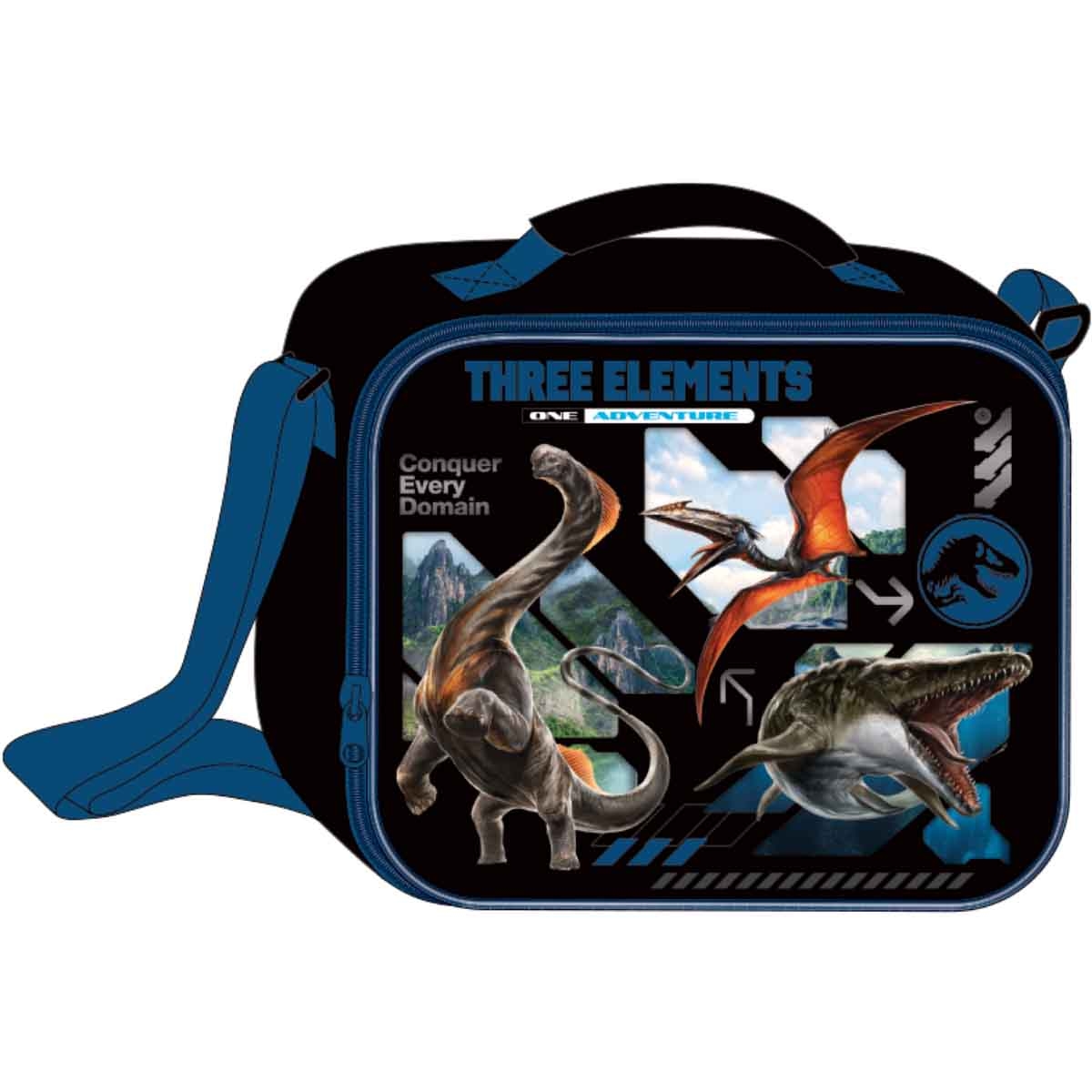 Jurassic World 5-in-1 16" Trolley Bag, Lunch Box, Water Bottle, Pencil Case & Lunch Bag Kit