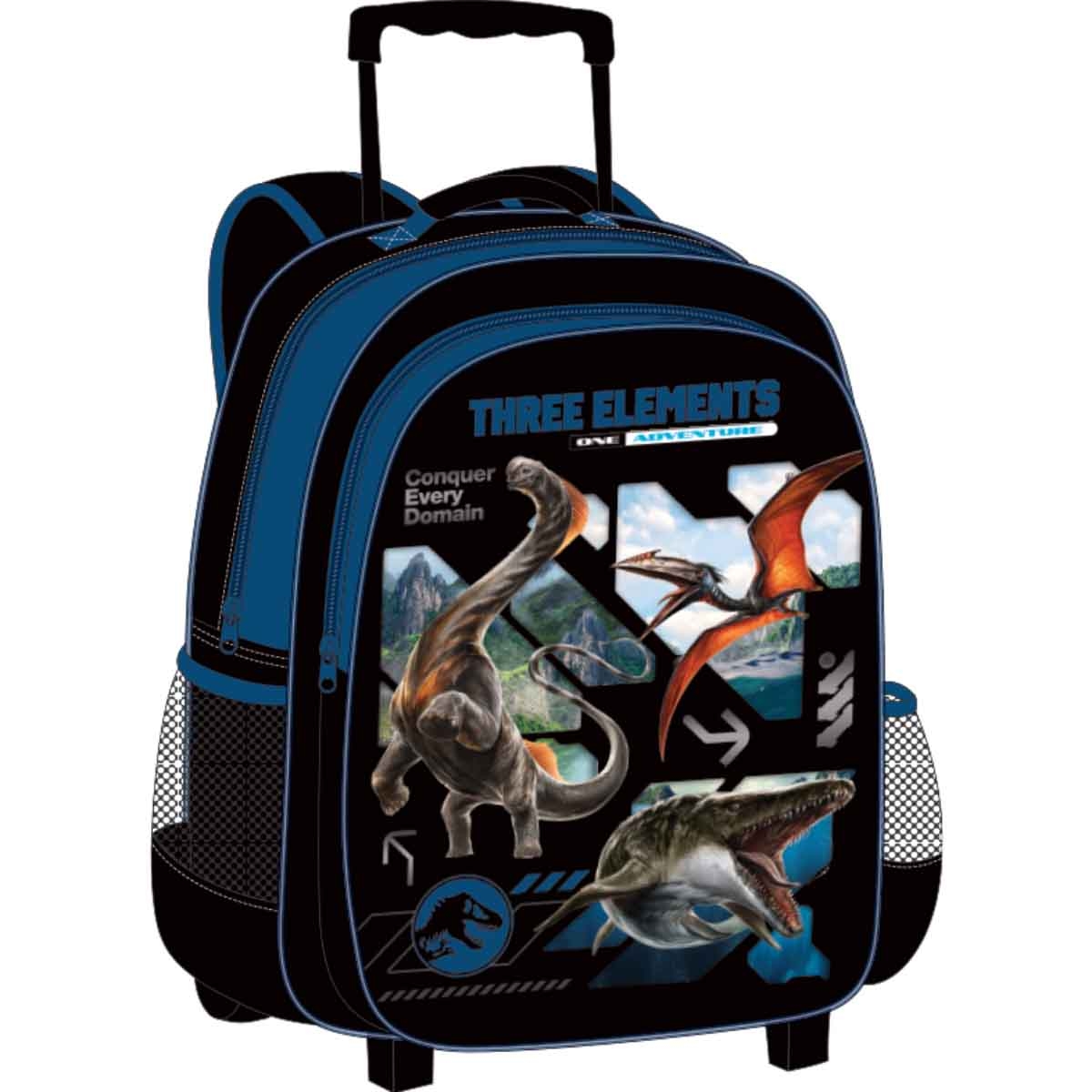 Jurassic World 5-in-1 16" Trolley Bag, Lunch Box, Water Bottle, Pencil Case & Lunch Bag Kit