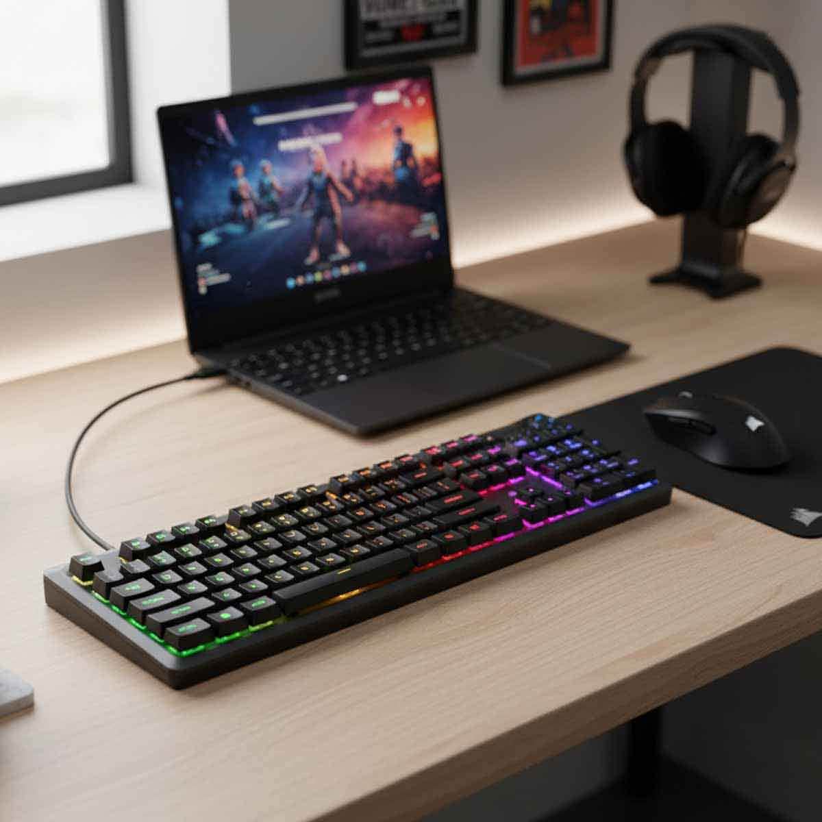 كورسير K55 Core RGB لوحة مفاتيح ألعاب سلكية