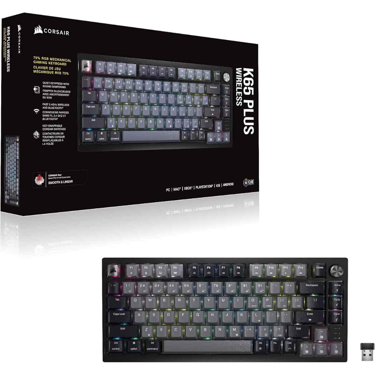 Corsair K65 Plus RGB Mechanical Wireless Gaming Keyboard