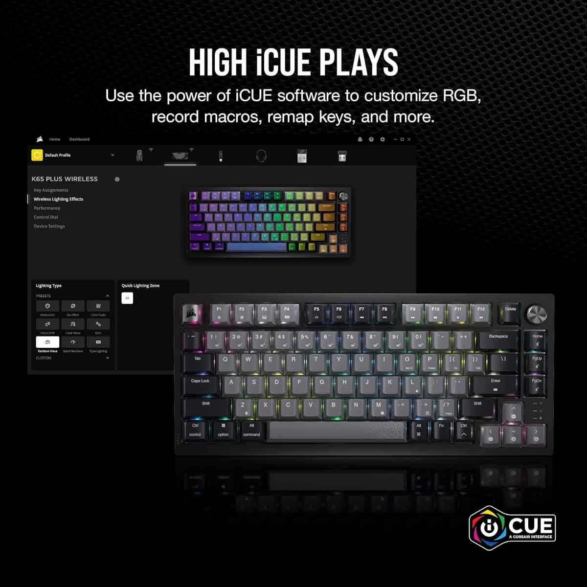 Corsair K65 Plus RGB Mechanical Wireless Gaming Keyboard